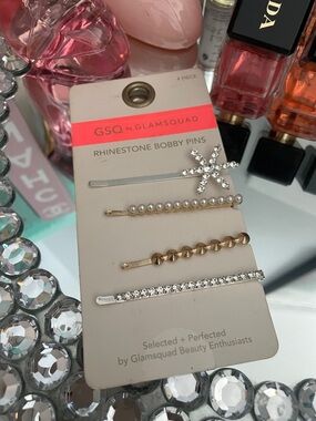 ✨Set of 4 Rhinestone & Pearl Bobby Pins Set - Gold & Silver✨NWT